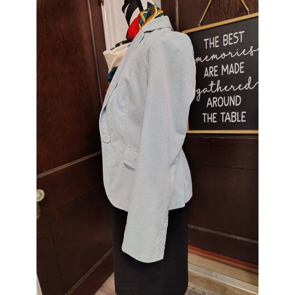 Talbots Women's Light Blue Velvet Blazer Jacket One Button Tailored 4P - Picture 8 of 16
